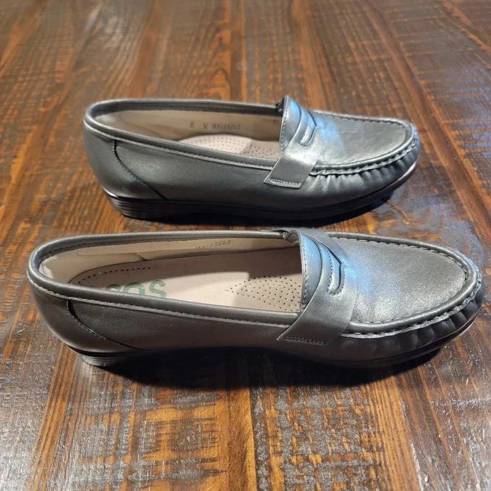 SAS Womens Wink Loafer Tripad Comfort Slip On In Pewter Discontinued Size 8 W
